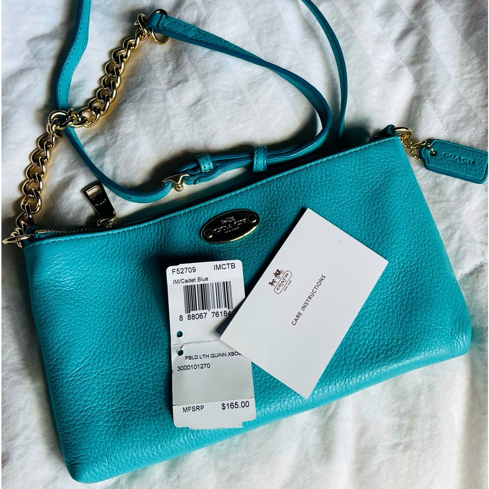Brand new Coach crossbody. Teal color